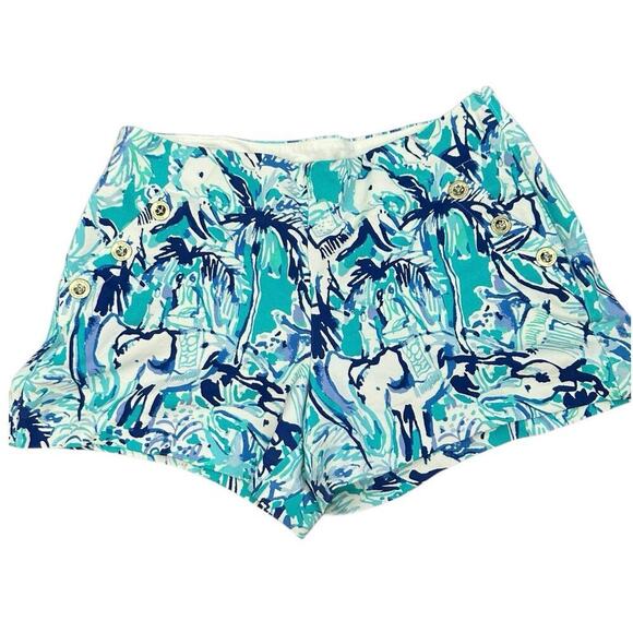 Lilly Pulitzer Elephant Appeal Preppy Resort Marina Knit Stretch Shorts Size 6 - Picture 3 of 11